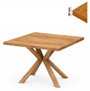 Stół 80 cm kwadratowy nierozkładany, blat 3,6 cm, nogi Drewniane „ Krzyżak ” | ArtD Home