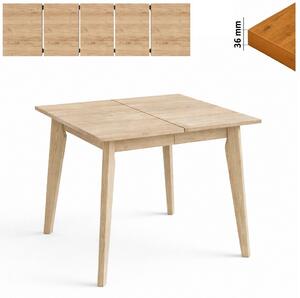 Stół 80/230 cm kwadratowy rozkładany, blat 3,6 cm, nogi Drewniane „ Trapezowe 2 ” | ArtD Home