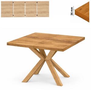 Stół 80/180 cm kwadratowy rozkładany, blat 3,6 cm, nogi Drewniane „ Krzyżak ” | ArtD Home