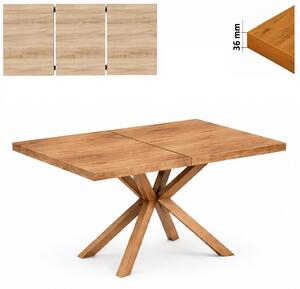 Stół 70x120/170 cm prostokątny rozkładany, blat 3,6 cm, nogi Drewniane „ Krzyżak ” | ArtD Home