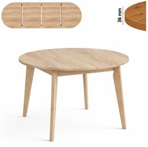 Stół 120/220 cm okrągły rozkładany, blat 3,6 cm, nogi Drewniane „ Trapezowe 2 ” | ArtD Home