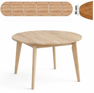 Stół 120/320 cm okrągły rozkładany, blat 3,6 cm, nogi Drewniane „ Trapezowe 2 ” | ArtD Home