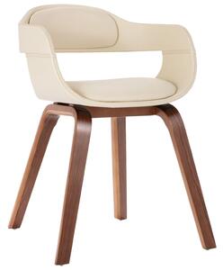 Krzesło stołowe, białe, gięte drewno i sztuczna skóra