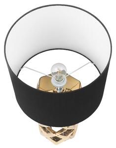 Lampa stołowa lampa nocna złota ceramiczna podstawa czarny klosz Selja Beliani