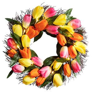 ASTOREO Wieniec dekoracyjny Tulipany - mix kolorów - Rozmiar átmérő 40 cm