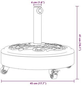 Podstawa do parasola, z kółkami, do słupków Ø38/48 mm, 27 kg