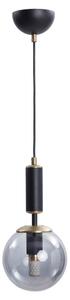 Czarno-szara lampa wisząca ze szklanym kloszem ø 15 cm Hector – Squid Lighting