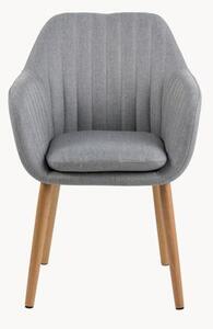 Krzesło z podłokietnikami z drewnianymi nogami Emilia