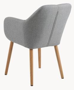 Krzesło z podłokietnikami z drewnianymi nogami Emilia