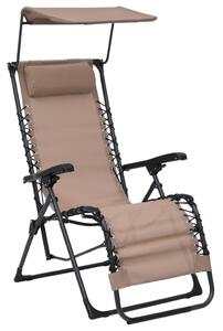 Składane krzesło tarasowe, kolor taupe, tworzywo textilene