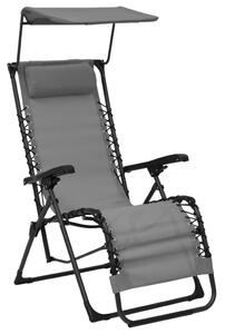 Składane krzesło tarasowe, szare, tworzywo textilene