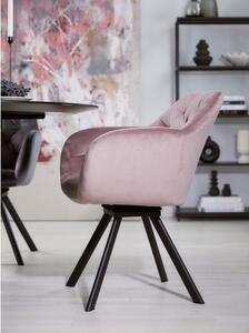 Krzesło z podłokietnikami z aksamitu Lucie, obrotowe