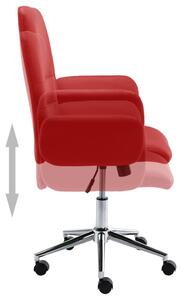 Krzesło biurowe, sztuczna skóra, winna czerwień