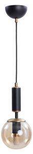 Żółto-czarna lampa wisząca ze szklanym kloszem ø 15 cm Hector – Squid Lighting