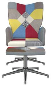 Fotel z podnÃ³Å¼kiem, patchwork, obity tkaninÄ