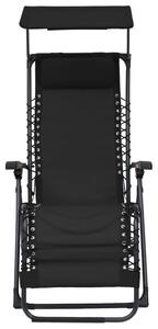 Składane krzesło tarasowe, czarne, tworzywo textilene
