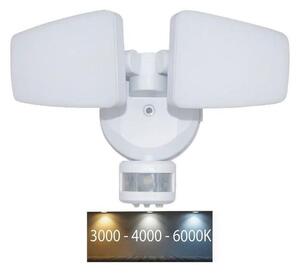 NEDES Naświetlacz zewnętrzny LED z czujnikiem LED/24W/230V 3000/4000/6000K IP54 biały ND3874