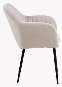Krzesło z podłokietnikami i metalowymi nogami Emilia