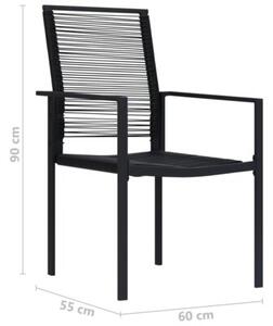 Krzesła ogrodowe, 2 szt., rattan pvc, czarne