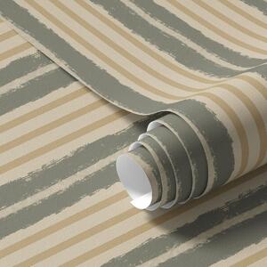 Tapety Teksturowane pionowe pasy w kolorze beżowym i szaro-zielonym, Tapety Geometryczne, Tapety w paski, a01268 : Uwalls.pl