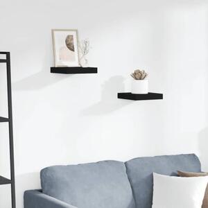 Półki ścienne, 2 szt., czarne, 23 x 23,5 x 3,8 cm, mdf