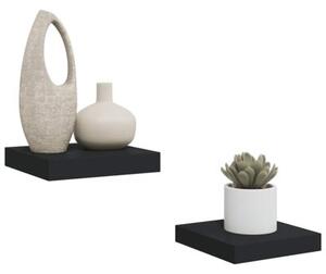Półki ścienne, 2 szt., czarne, 23 x 23,5 x 3,8 cm, mdf