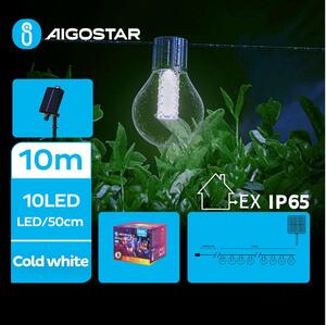 Aigostar B.V. Aigostar - LED Odobny łańcuch solarny 10xLED/8 funkcje 10,5m IP65 zimna biel AI0952