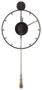 Zegar ścienny z wahadłem złoty postarzany żelazny metalowy okrągły 31 cm Emmen Beliani
