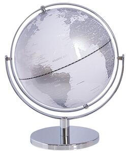 Nowoczesny dekoracyjny globus kula ziemska ø 22 cm srebrny biały Drake Beliani