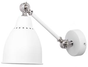Zestaw 2 lamp ściennych regulowane ramię metalowy klosz biały Mississippi Beliani
