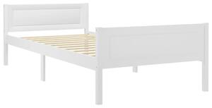 Rama łóżka z litego drewna sosnowego, biała, 100 x 200 cm