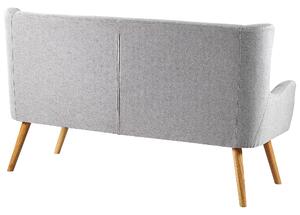 Sofa 2-osobowa tapicerowana szara uszak drewniane nogi pikowana ławka kuchenna Skibby Beliani