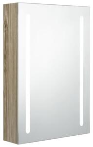 Szafka łazienkowa z lustrem i LED, kolor dębu, 50x13x70 cm
