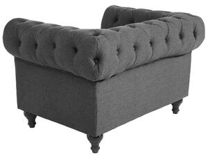 Klasyczny zestaw wypoczynkowy sofa fotel pikowany szary Chesterfield Beliani