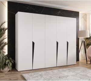 Szafa uchylna otwierana Piano 1 250 wys. 202 cm biaÅy + u. czarny