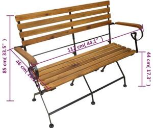 Składana ławka ogrodowa, 112 cm, lite drewno akacjowe