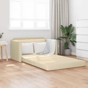 Sofa bed kremowy 124 x 71 x 78 cm tkanina