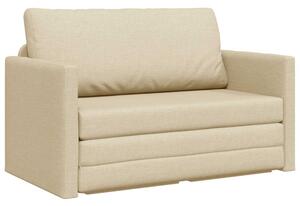 Sofa bed kremowy 124 x 71 x 78 cm tkanina