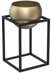 Luminex Metalowa doniczka 51,3x29 cm czarna/złota LU9010