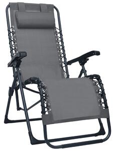 Składane krzesła tarasowe, 2 szt., szare, tworzywo textilene