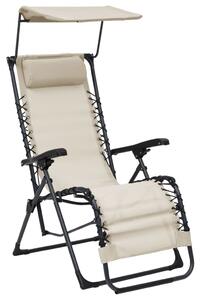 Składane krzesła tarasowe, 2 szt., tworzywo textilene, kremowe