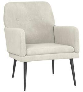 Fotel, kremowy, 62x79x79 cm, obity aksamitem