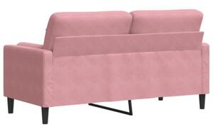 Sofa 2-osobowa z poduszkami, rÃ³Å¼owa, 140 cm, aksamit
