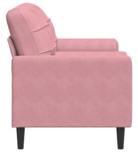 Sofa 2-osobowa z poduszkami, rÃ³Å¼owa, 140 cm, aksamit