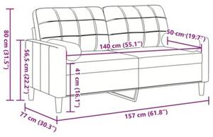 Sofa 2-osobowa z poduszkami, rÃ³Å¼owa, 140 cm, aksamit