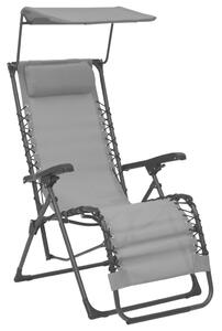 Składane krzesła tarasowe, 2 szt., tworzywo textilene, szare