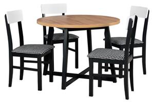 MebleMWM Zestaw stół i 4 krzesła drewniane OTTO 2 + LEO 1