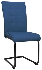 Wspornikowe krzesła stołowe, 2 szt., niebieskie, tkanina