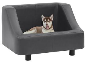 Sofa dla psa, szara, 67x52x40 cm, sztuczna skóra