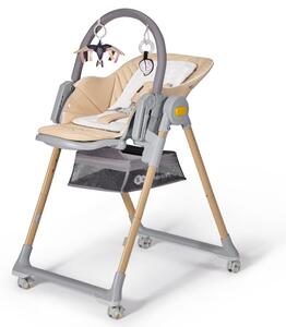Kinderkraft KINDERKRAFT - Krzesełko do karmienia 2w1 LASTREE beżowy/szary AG0135